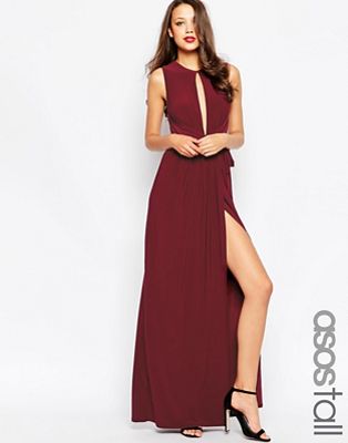 tall burgundy dress