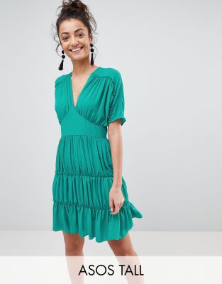 ASOS TALL Soft Mini Dress With Tiers | ASOS