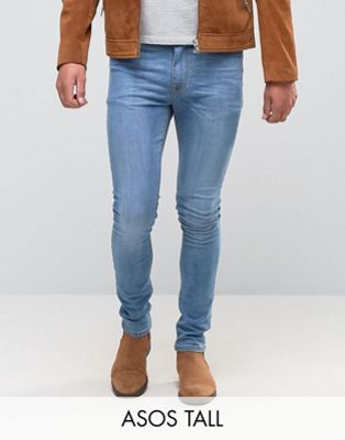 ASOS TALL - Superskinny jeans met lichte wassing-Blauw