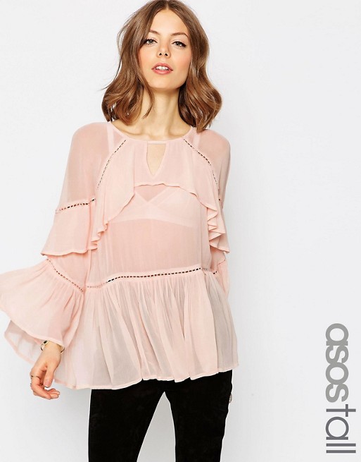 ASOS TALL Tiered Ruffle Blouse