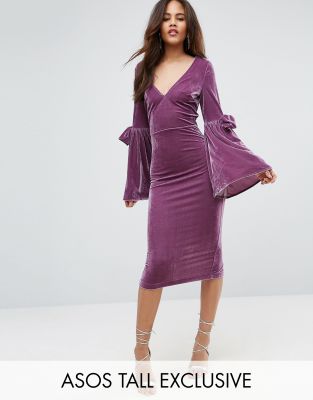 asos purple midi dress