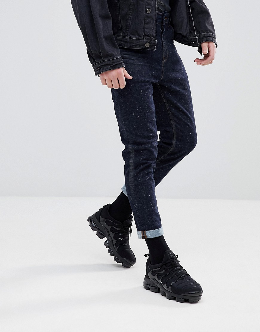Asos Design Asos Tapered Jeans In Indigo With Nep-blue