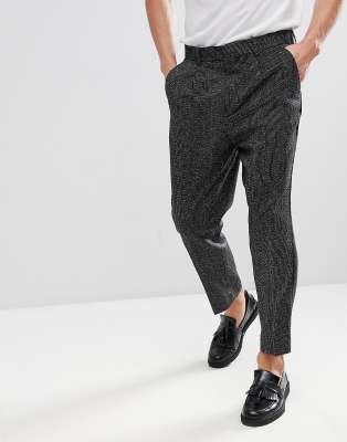 black tapered suit pants