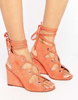 asos tan wedges