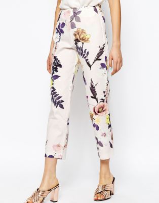 floral tapered trousers