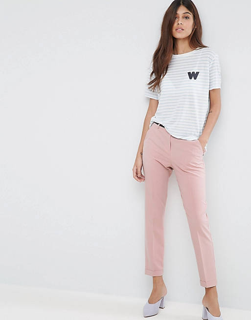 ASOS The Slim Tailored Cigarette Trousers With Belt