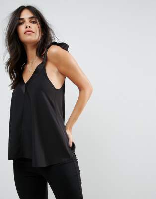 ASOS Tie Shoulder Vest in Matt & Shine