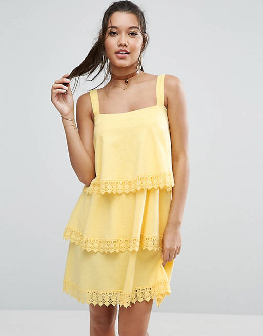 ASOS Tiered Lace Detail Sundress