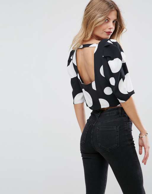 ASOS - Top a pois grandi con scollo profondo | ASOS