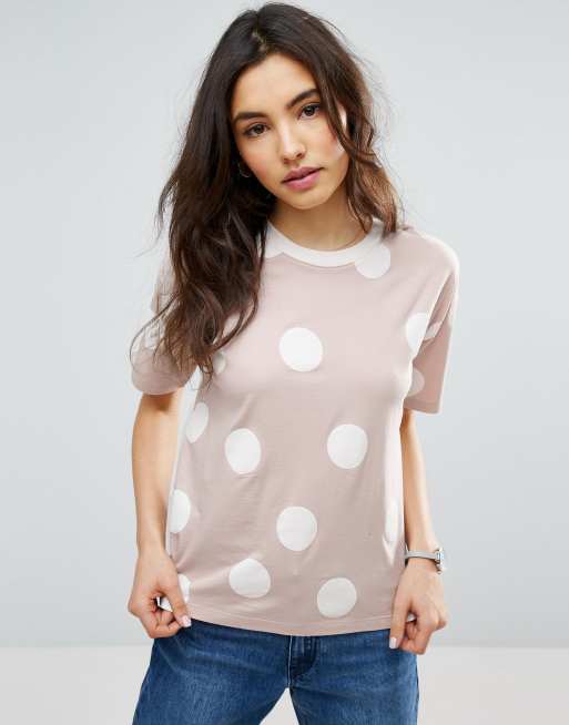 ASOS Top In Spot Print With Contrast Binding
