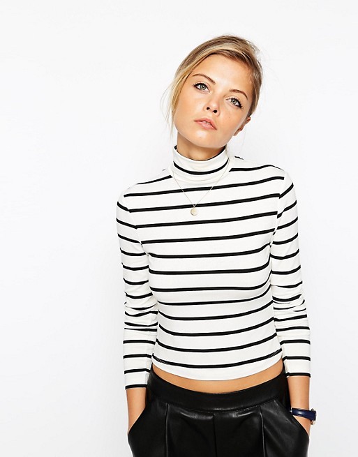ASOS | ASOS Top in Turtle Neck with Stripe