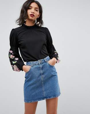 ASOS Top with Embroidered Sleeve | ASOS