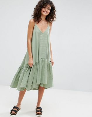 ASOS Trapeze Sundress in Textured Grid 