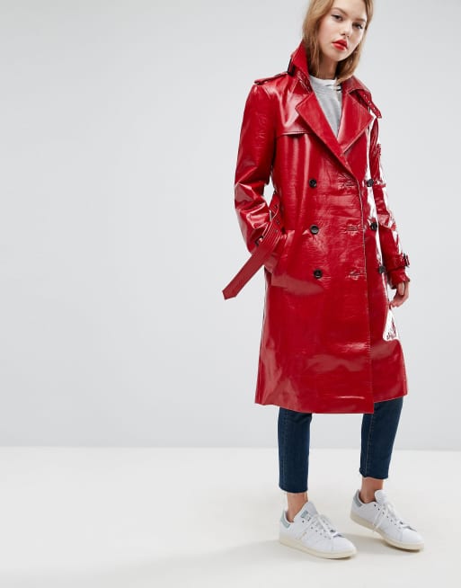 Asos vinyl hot sale trench coat