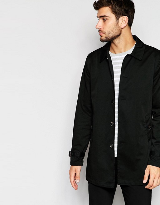 ASOS | ASOS Trench Coat With Buttons In Black