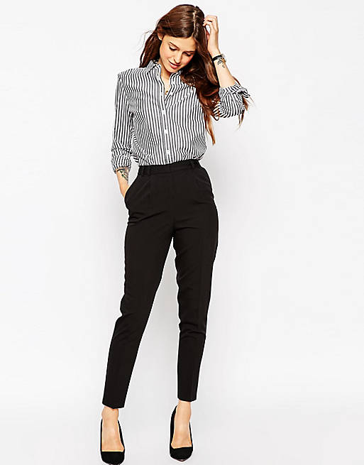 ASOS Trousers in High Waist with Straight Leg | ASOS