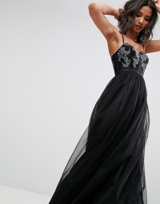 Asos tulle maxi dress sale