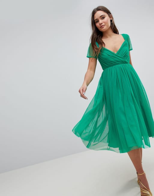 Asos tulle midi clearance dress