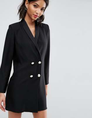 asos black blazer dress