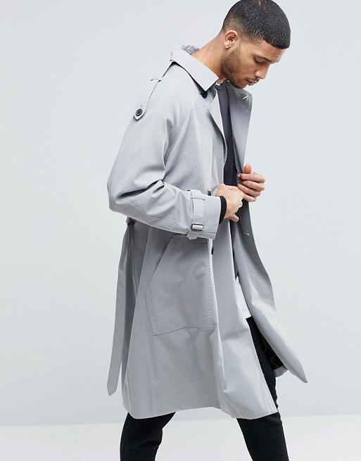 ASOS | ASOS Twill Trench Coat With Oversized Storm Flap