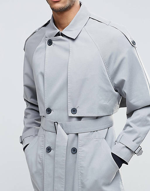 Asos Twill Trench Coat With Oversized, Why Do Trench Coats Have Flaps