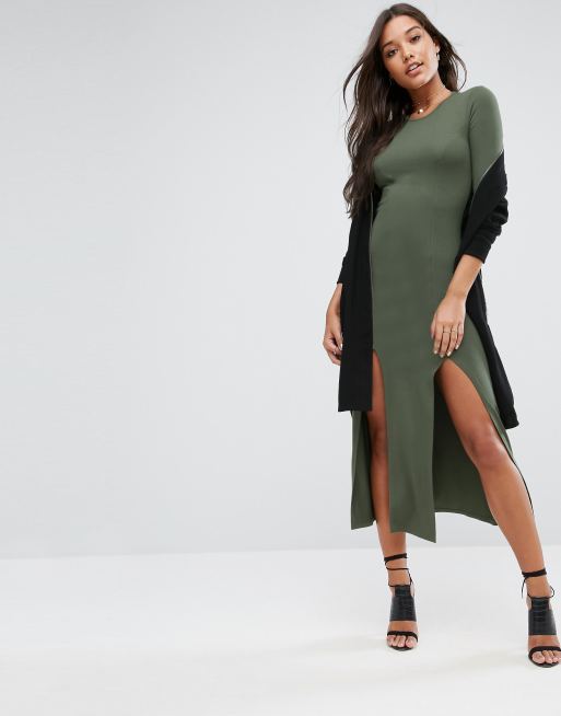 ASOS Ultimate Double Split Front Maxi Dress