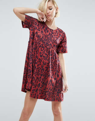 asos red leopard print dress