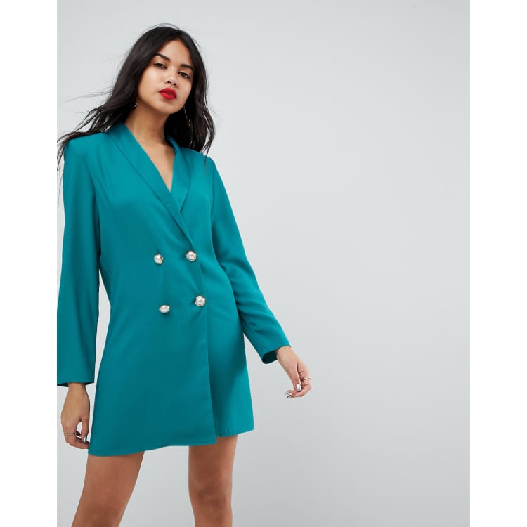Blazer As A Dress Dresses Plus Size Polished Tailored Double Breasted Sinch  Detail Blazer Mini Dress