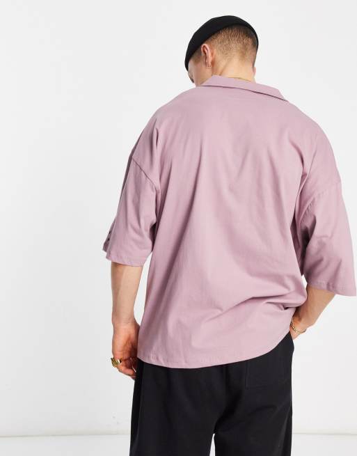 ASOS Unrvlld Spply button-through jersey shirt with utility pockets and strapping detailing with logo sleeve print, 2 of 4