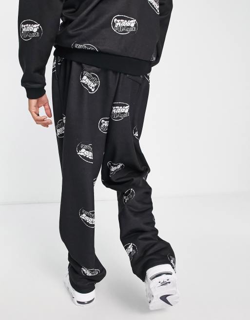 ASOS DESIGN co-ord relaxed fleece NFL Jets Jogger in cut and sew