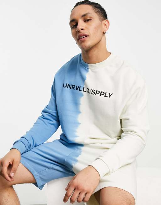 ASOS Unrvlld Spply co-ord oversized sweatshirt with tie dye and logo print