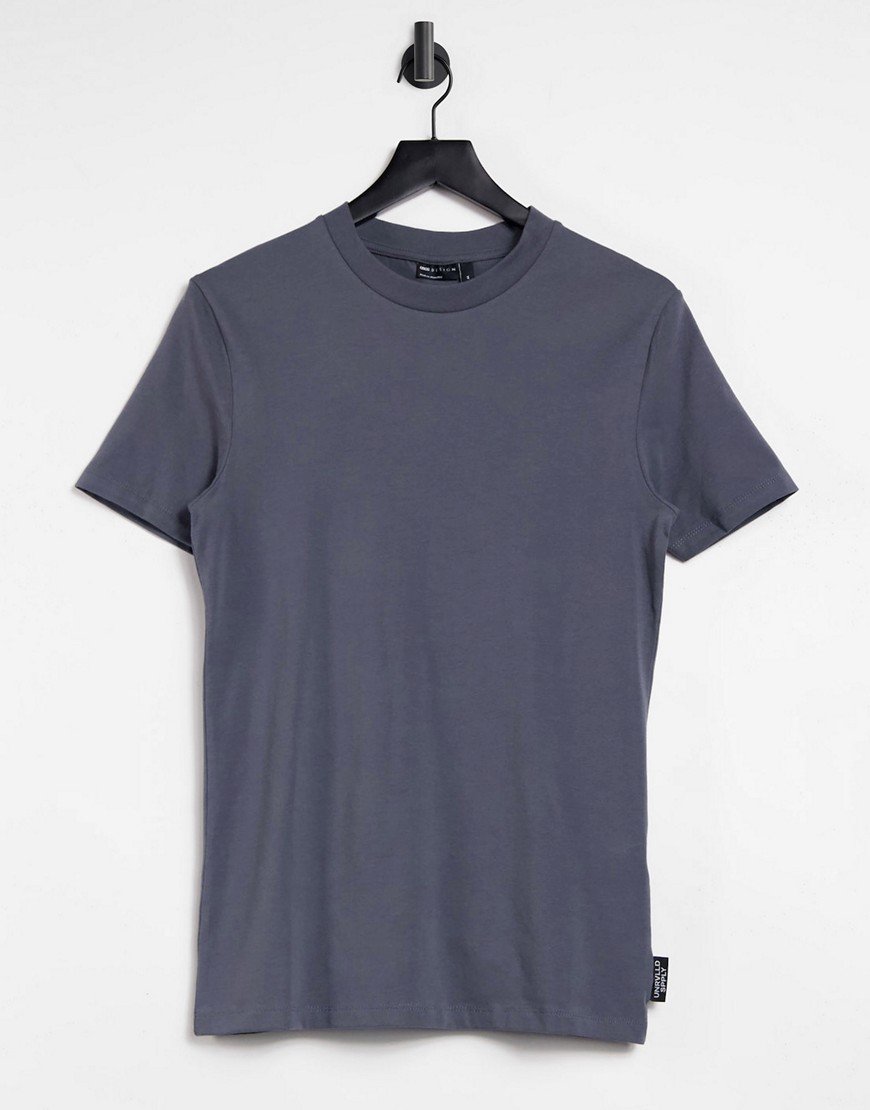 ASOS – Unrvlld Spply – Grå t-shirt i muscle fit av ekologiskt material