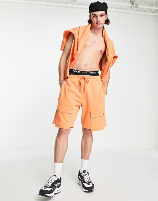 ASOS Unrvlld Spply - Lange jerseyshorts med lomme i lys orange - Del af sæt, 3 af 4