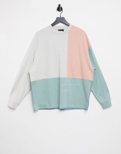 ASOS Unrvlld Spply oversized heavyweight long sleeve t-shirt with cut and sew color block - view 1