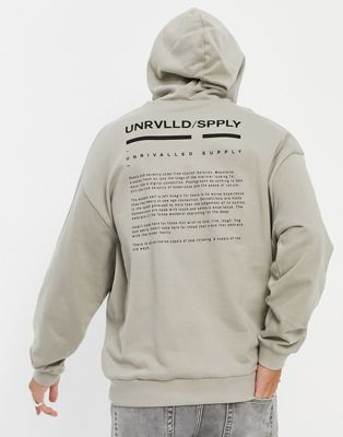 ASOS Unrvlld Spply oversized hoodie with logo print