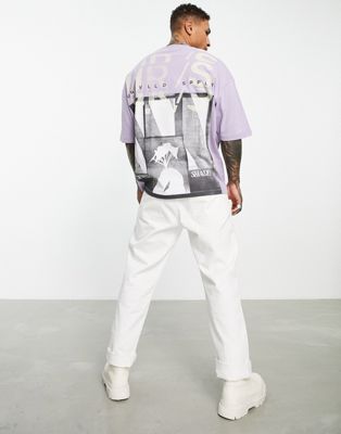 ASOS Unrvlld Spply oversized t-shirt with graphic print in mauve