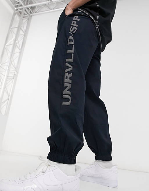 Spply oversized tapered joggers in blue 