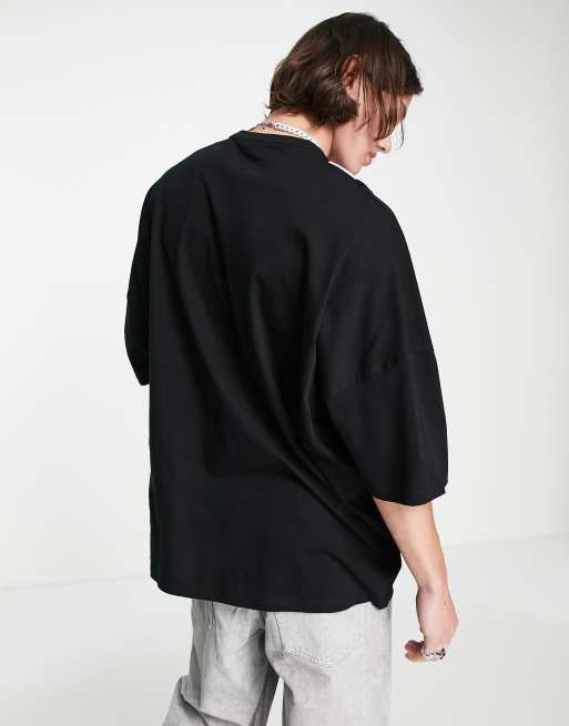 ASOS – Unrvlld Spply – Super-Oversize-T-Shirt in Schwarz mit Logoprint und platziertem Print, 2 von 4