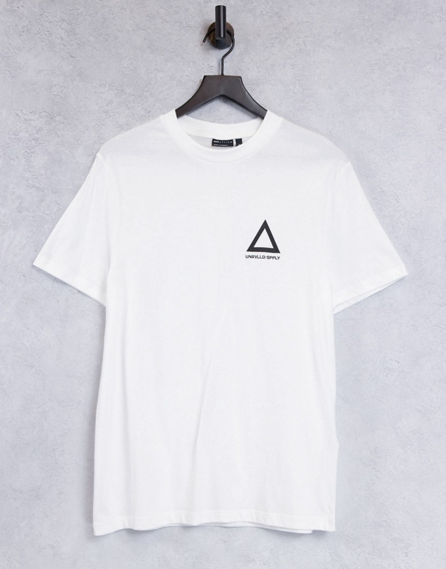 ASOS Unrvlld Spply T-shirt with logo print in black-White