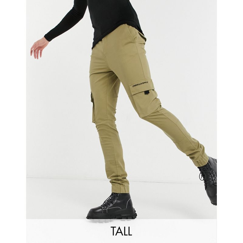 Pantaloni e chino coVEh Unrvlld Spply Tall - Pantaloni cargo affusolati color pietra