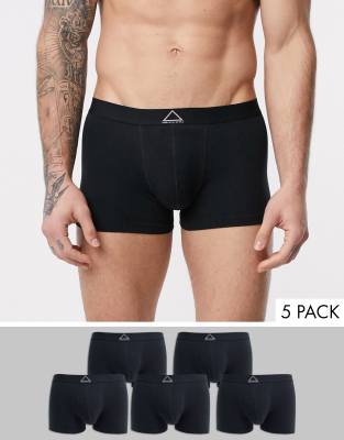 ASOS Unrvlld Supply 5 pack trunks in black