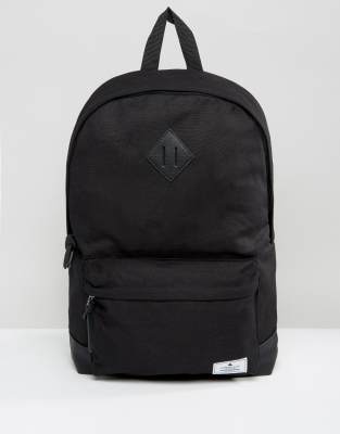 black branded backpack