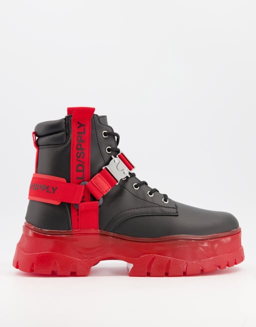dupree logo tape leather boot