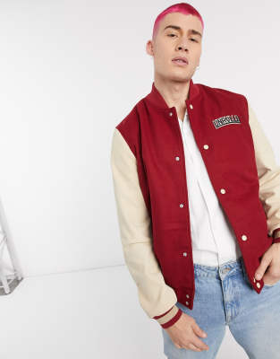 red varsity jacket