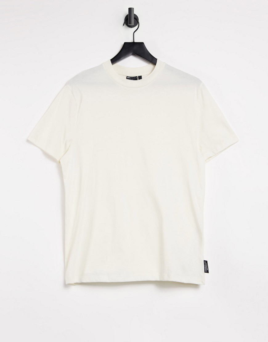 ASOS Unrvlld Supply organic t-shirt with crew neck in beige-Neutral