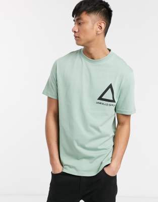 фото Asos unrvlld supply t-shirt with unrvlld supply logo in pastel green-зеленый