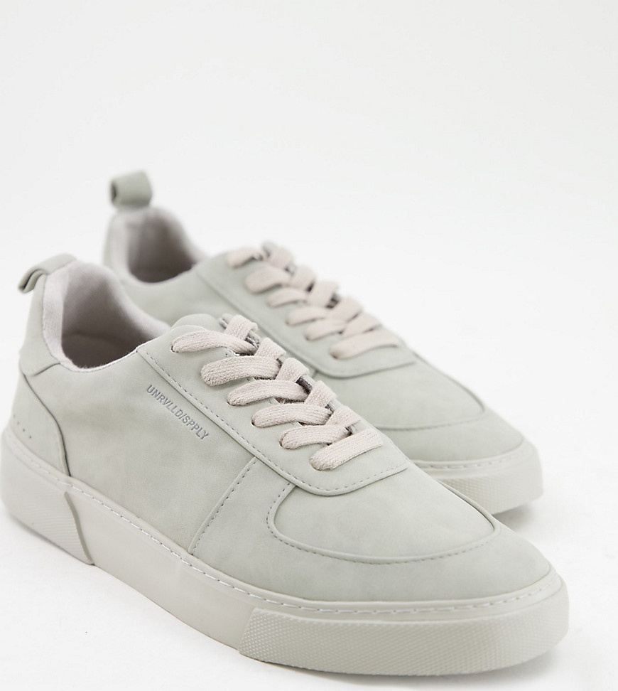 ASOS Unrvlld Supply Wide Fit sneakers in gray-Grey