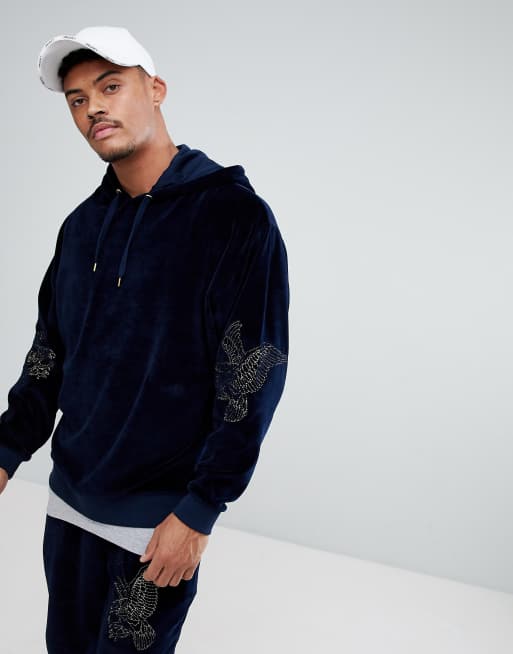 ASOS Baseball Cap In Navy Velour