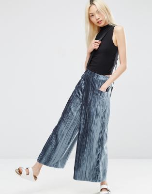 velvet wide pants