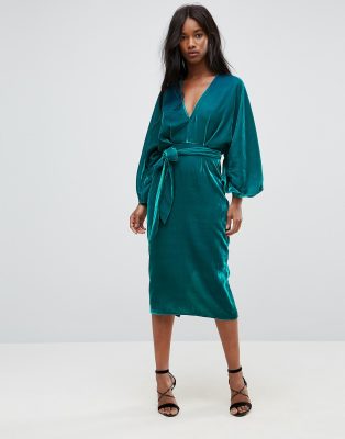 asos teal dress